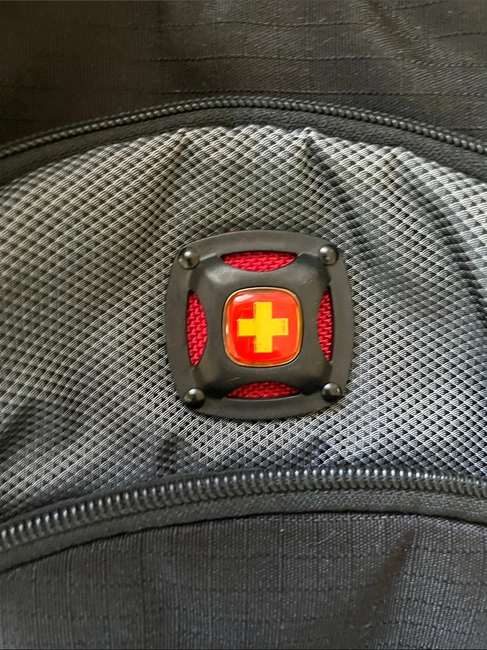 SwissGear Black and Gray Travel Laptop Backpack with Red Logo Accent